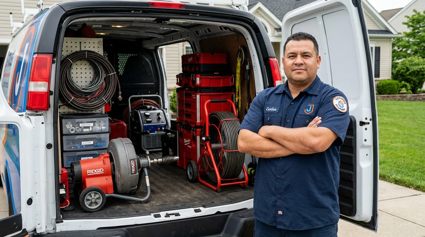 Professional drain cleaning equipment and Johns Plumbing LLC plumber in Neligh
